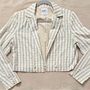 Oat New York Cream Striped Blazer